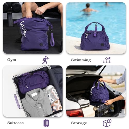 Travel Laundry Bag, Vacuum Compression Dirty Clothes Travel Bag - color: Purple, size: Medium