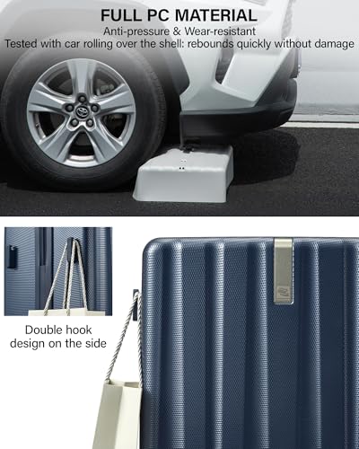 Hanke Upgraded Elite 20 Inch Carry On Luggage 22x14x9 Airline Approved,PC Hard Shell Suitcases with Wheels, TSA Lock, Explosion-Proof Zipper Suitcase for Business Travel Men & Women,Abyssal Blue - color: Abyssal Blue, size: 20 Inch