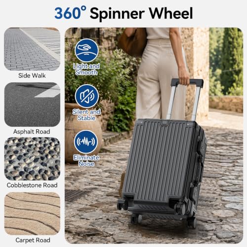 Carry On Luggage, Zipperless Aluminum Frame Suitcase, Gray, 20 in - color: grey, size: 20in
