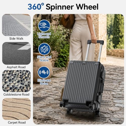 Carry On Luggage, Zipperless Aluminum Frame Suitcase, Gray, 20 in - color: grey, size: 20in