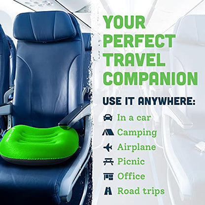 Camping Pillow with Removable Cover, Ultralight Portable Compact Inflatable Pillow for Neck Lumbar Support, Compressible Pillow for Hiking, Beach, Hammock, and Backpacking Gear