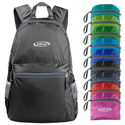 G4Free 20L Small Packable Travel Hiking Backpack for Men Women - color: Black, size: 20L