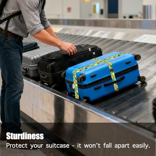 Nuxovilar Luggage Straps Set for Suitcase 1.96x90.5in Polyester - color: YMi04298, size: 1.96"x90.5"