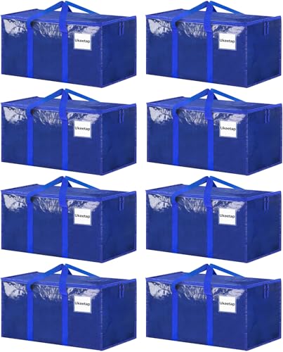 ukeetap 8 Pack Extra Large Clothes Storage Bins with Lids,Blue - color: Blue, size: 8 Pack
