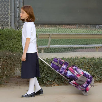 Tilami Rolling Backpack for Boys and Girls,Galaxy Purple - color: Galaxy Purple