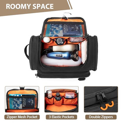 Tactical Toiletry Bag for Men, Hanging Hygiene Bag, Travel Dopp Kit - color: Black
