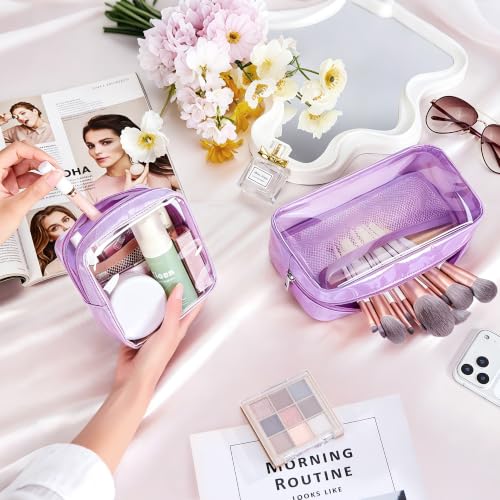 WLLWOO Clear Makeup Bag Mini Cosmetic Pouch Travel Toiletry Organizer - color: 1pcs-Mini-Purple