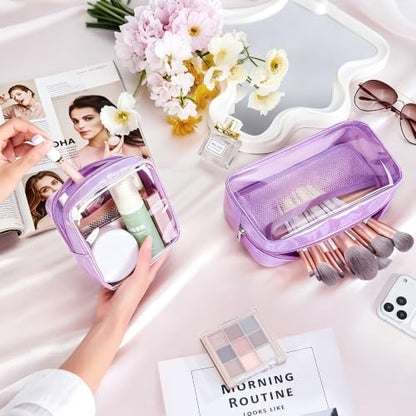WLLWOO Clear Makeup Bag Mini Cosmetic Pouch Travel Toiletry Organizer - color: 1pcs-Mini-Purple