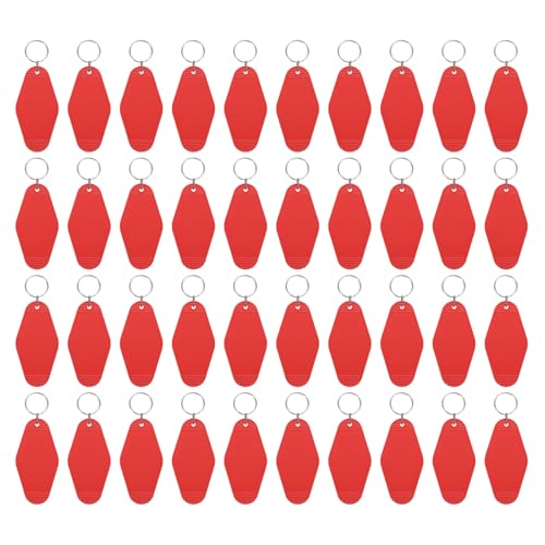 uxcell Hotel Keychains Blank Plastic - color: Red
