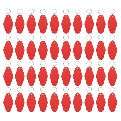 uxcell Hotel Keychains Blank Plastic - color: Red