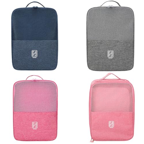 Shoe Bags - Portable Waterproof Organizer, Holds 3-4 Pairs - color: Pink