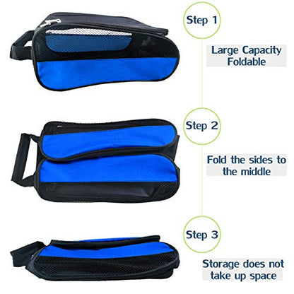 Outdoor Golf Shoes Bags Travel Mesh Zippered Sport Shoe Bag Blue - color: Blue