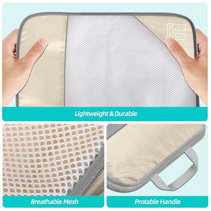 6 Set Compression Packing Cubes for Travel - Compressible, Lightweight, and Space-Saving Packing Cubes, Travel Accessories Luggage Suitcase Backpack for Men Women (Beige) - color: Beige