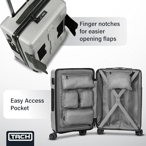 TACH Patented Connecting Hard Shell 3 Piece Luggage Set - 20, 24 & 28 inch Luggage | Carry-On, Medium & Large Rolling Suitcases - Silver - color: Silver, size: 3-Piece Set