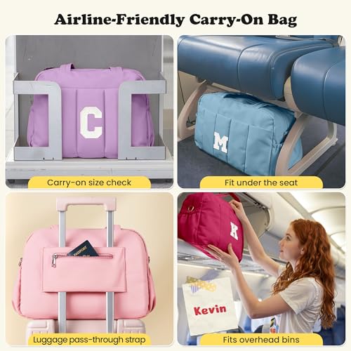 Gift Idea for Women-Initial Gym Duffle Bag, Carry On Bag for Women - color: Purple, style: H