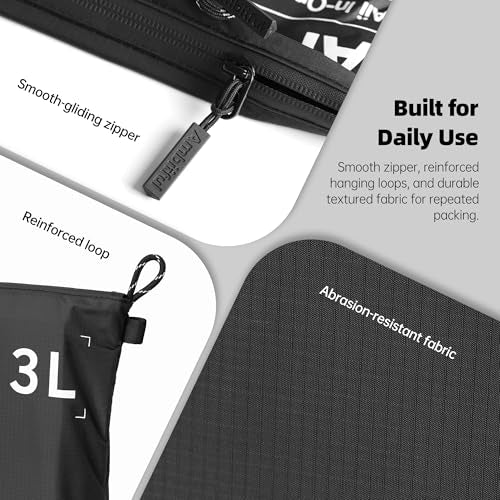 AMBITFUL AP-01 Water-Resistant Organizer Pouch, 7''x4.7'',0.8L, Black - size: S（0.8L）