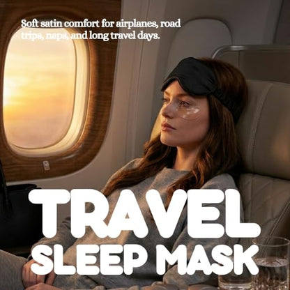 Satin Sleep Mask - 4 Pack - Black, Teal, Burgundy, Leopard - color: 4 Pack - Black, Teal, Burgundy, Leopard