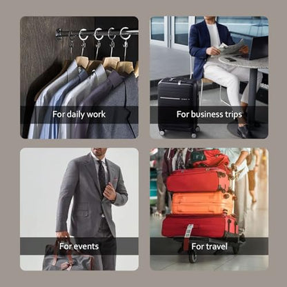 2 Pack 40"x24" Garment bags for travel Suits Bags,Accessories Zipper Pocket Lightweight Foldable with Fitted Protective Hood, Travel and Closet Storage Set, Black - size: 40"