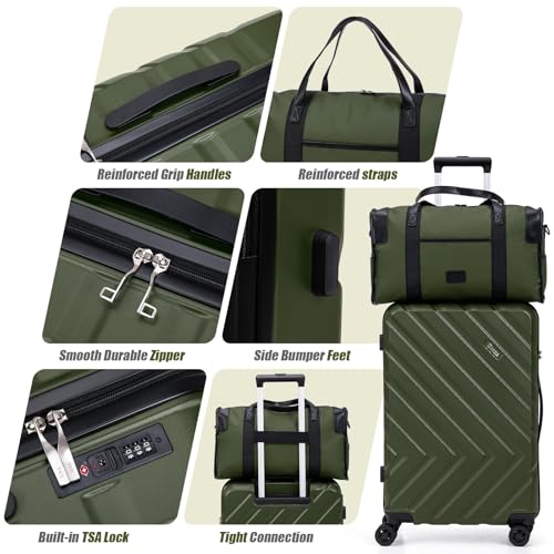 Eeeza ABS+PC Luggage Sets 5 Piece,Suitcases with Wheels(20"/24"/28"),Yellow - color: Mango Yellow, size: 5piece