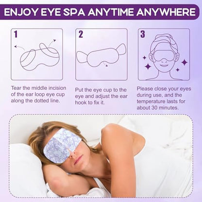 XPCARE 24 Pack Steam Eye Mask Disposable for Dry Eyes Cornea Care-Lavender - size: 1 Count (Pack of 24)