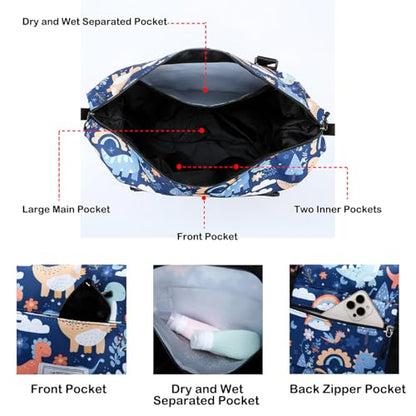 Travel Duffle Bag Weekender Overnight Gym Bag for Women, Rainbow Cats - color: Rainbow Cats
