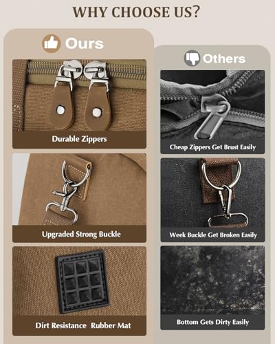 Gonex Duffle Bag for Travel, Expandable 50L Overnight Weekender Gym Bag - color: Coffee, size: Large-50L