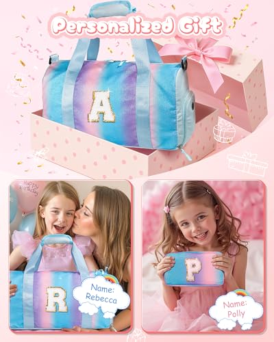 Birthday Gifts for 3 4 5 6 7 8 9 10 11 Year Old Girls-Girl Gym Bag - color: Rainbow Blue, style: B