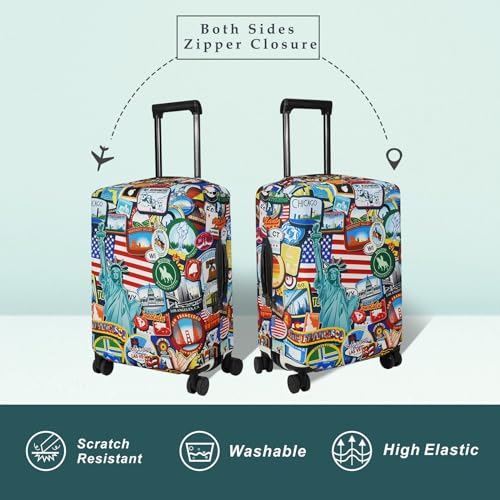 Explore Land Luggage Cover Fits 31-32 inch Case (Statue of Liberty, XL) - color: Statue of Liberty, size: XL