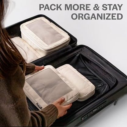 Aerotrunk Compression Packing Cubes for Travel, 2-Pack, Mocha - color: Mocha, size: 2-Pack