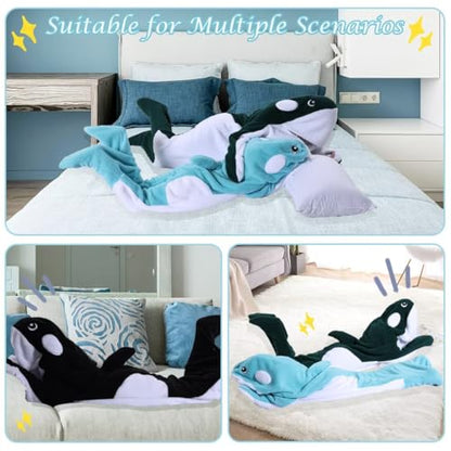 Whale Blanket Hoodie & Onesie - Soft Plush Whale Costume Pajamas for Sleeping - color: Dark Green, size: X-Large