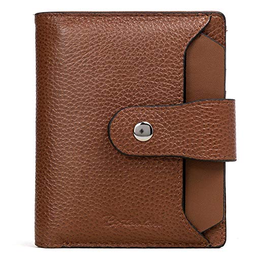 BOSTANTEN Leather Womens Wallet Small RFID Blocking Credit Card Holder - color: 2-brown pebble
