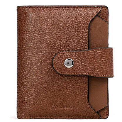 BOSTANTEN Leather Womens Wallet Small RFID Blocking Credit Card Holder - color: 2-brown pebble