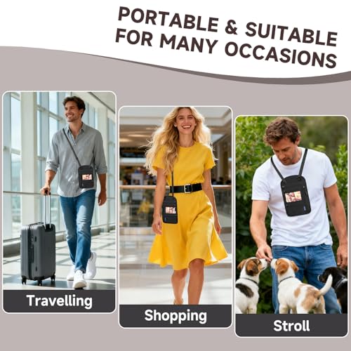 Neck Wallet,Travel for Passport Holder Neck Pouch Wallet RFID Blocking Men Women with Adjustable Neck Strap - color: A-Black