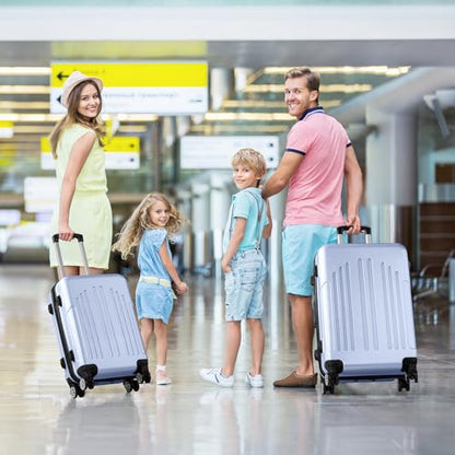 Karl home Luggage Set 3 Piece Hardshell Suitcases with TSA Lock, Blue - color: Sea Blue, size: 3 Piece Set (20/24/28 Inch)