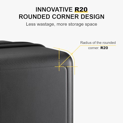 LEVEL8 Carry on Luggage Airline Approved, Small Carry-on Suitcases with Wheels, Lightweight Hardside Luminous Textured with Spinner Wheel, Tsa Lock, 18 Inch, Black - color: Black, size: Small Carry-On 18 Inch