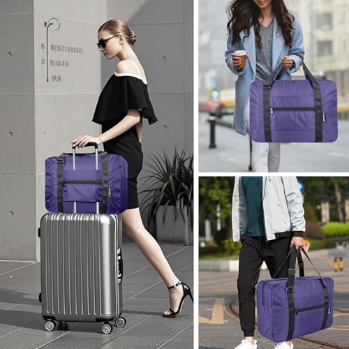 Duffle Bag for Travel Foldable Personal Item Travel Bag, 23L, Purple - color: Purple, size: 23L