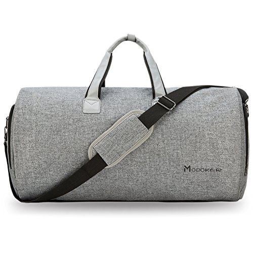 suit bag travel garment bag, 45L Carry on Convertible Garment Duffle bag - color: Ash Grey