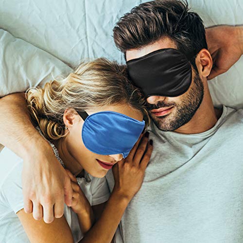 BBTO 8 Pcs Silk Sleep Mask Soft Plush Eye Cover for Women, Multicolor - color: Multicolor