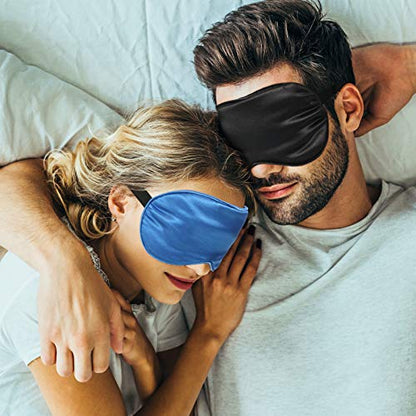 BBTO 8 Pcs Silk Sleep Mask Soft Plush Eye Cover for Women, Multicolor - color: Multicolor
