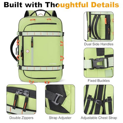 40L Travel Backpack 17.3" Laptop Carry On Duffel Flight Approved - color: Lightgreen