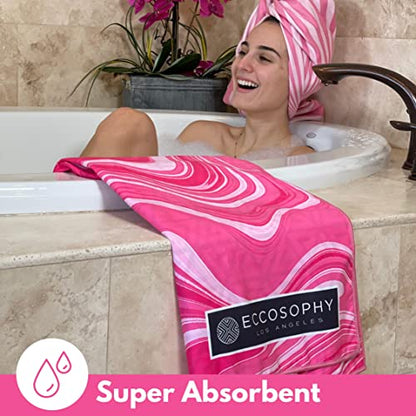 ECCOSOPHY Microfiber Beach Towel - Quick Dry, Sand Free and Oversized 71x35 - color: Bahamas