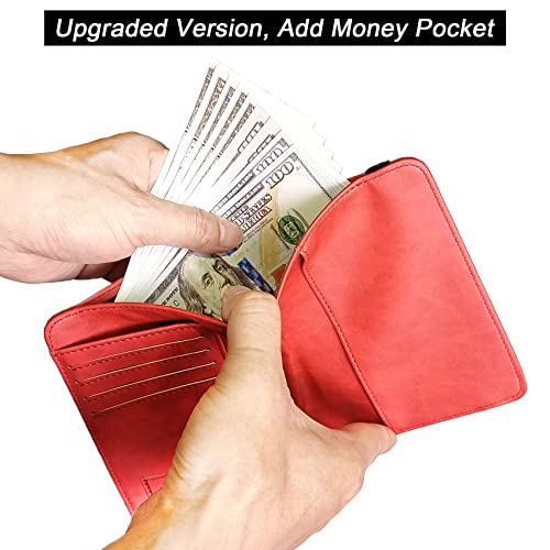LOHASLIFE Passport Holder for Travel, Rfid Blocking Passport Cover Wallet - color: 116#Red