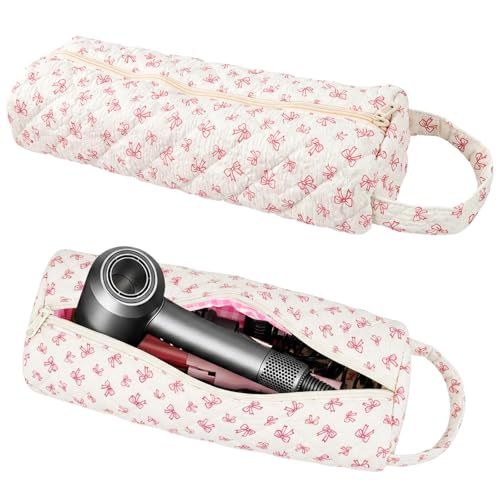 Hollow Bow Hair Tools Bag Compatible with Dyson Airwrap Shark FlexStyle - color: Hollow Bow Pattern