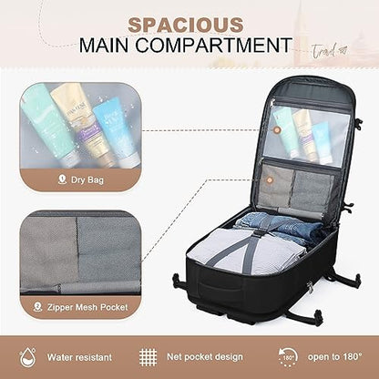 Maelstrom Travel Backpack for Men Women, 17.3" Laptop with Shoe Compartment - color: Black, size: 17.3 inch with shoe compartment