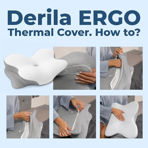 Derila Ergo Thermal Pillow Cover for Cervical Neck Pillow - size: Thermal Pillowcase - 21.25 x 14.17 x 4.72 in