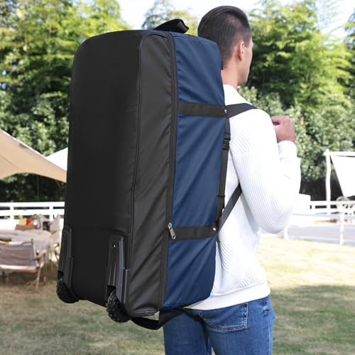 32" 1680D Oxford Duffle Bag w/Wheels, 110L-140L, Navy - color: Navy