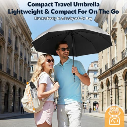 ZOMAKE UV Umbrella for Sun Protection, Travel Compact Sun Umbrellas 46Inch - color: A:Silver,Black