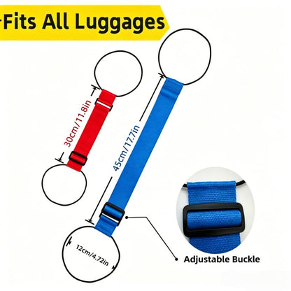Adjustable Luggage Straps, 2pcs Blue + 2pcs Red - color: 2pcs blue+2pcs red