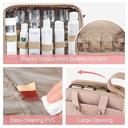 BAGSMART Toiletry Bag for Women, Medium Water-resistant, Pink - color: Pink, size: Medium