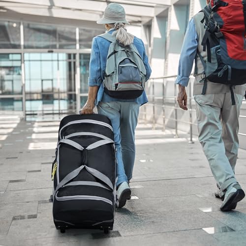 REDCAMP 30" Foldable Rolling Duffle Bag with Wheels for Travel Carry on - color: Black 120L‑2 Wheels